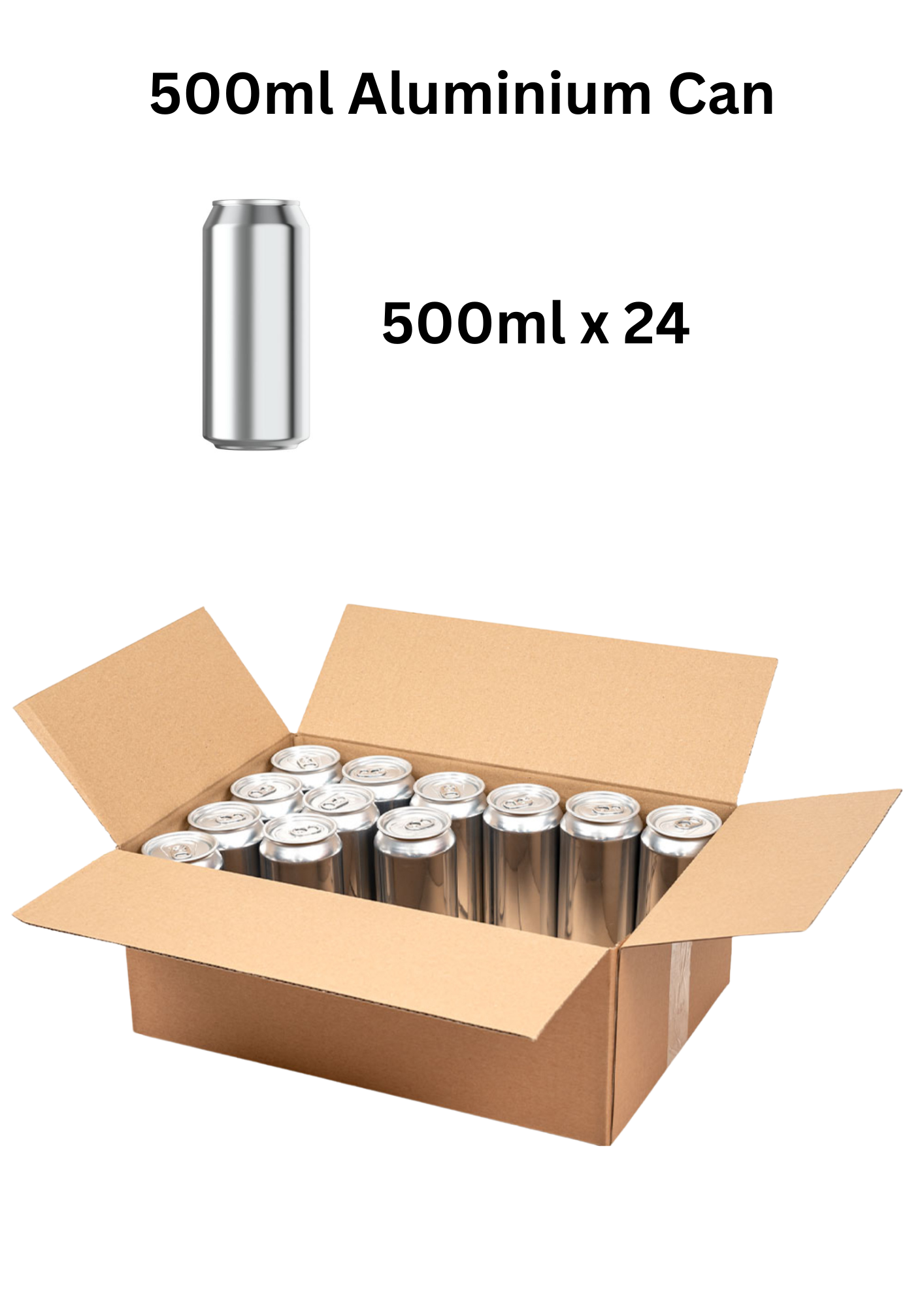 24 x 500ml Aluminium Beverage Cans.
