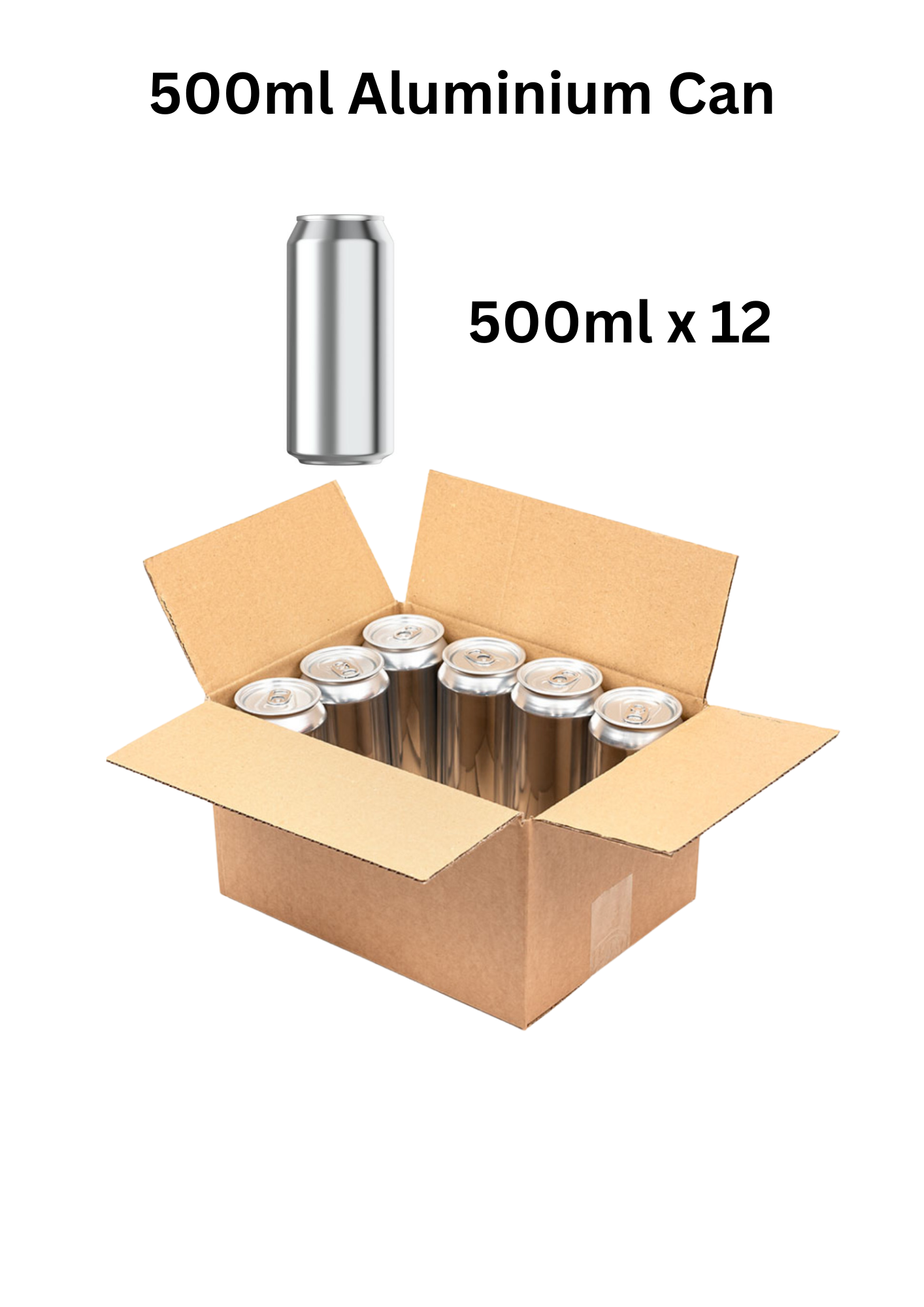 12 x 500ml Aluminium Beverage Cans. Free shipping Uk