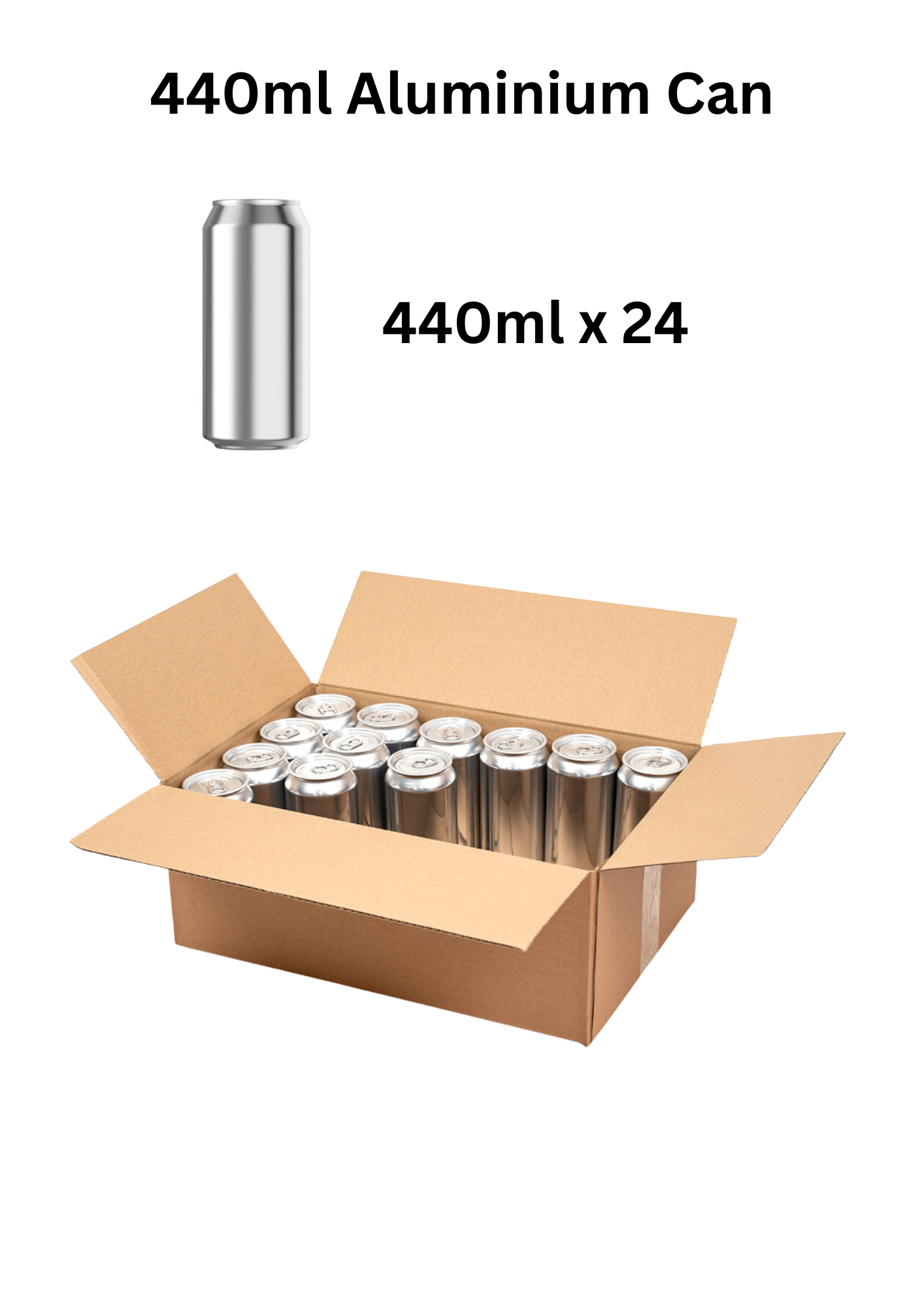 24 x 440ml Aluminium Beverage Cans.