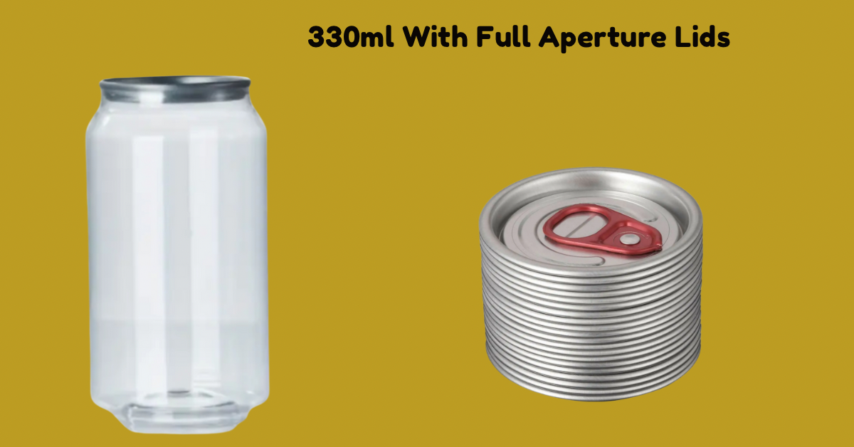 100 x 330ml Clear Beverage Cans with Full Aperture Lids
