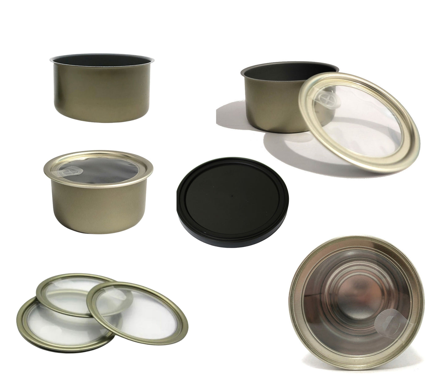 1 x Box 0f 100 65mm Spice Cans With Clear Pull Tab Openings With a Plastic Lid