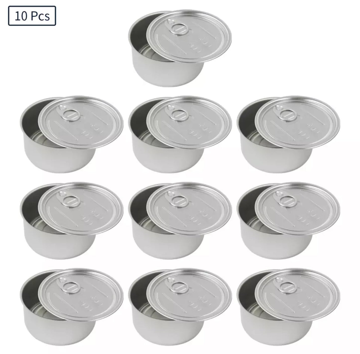10 x 73mm by 32mm Aluminium Cans with Ring Pull Lids