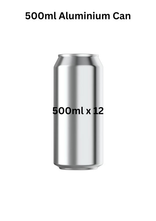 12 x 500ml Aluminium Beverage Cans. Free shipping Uk