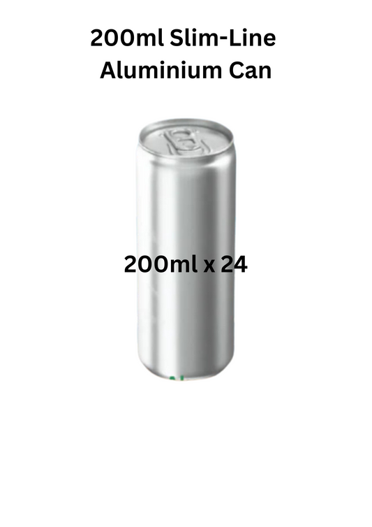 24 x 200ml Slim-Line Aluminium Beverage Cans. Free shipping Uk
