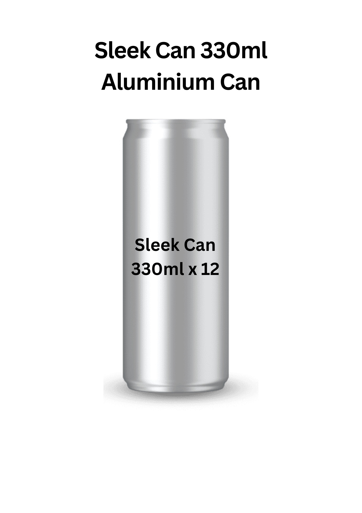12 x 330ml Sleek Aluminium Beverage Cans. Free shipping Uk