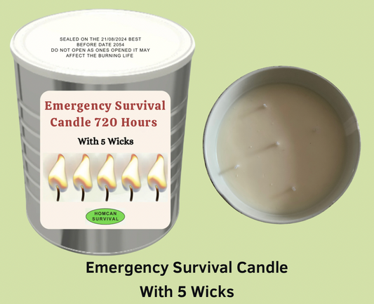 720 Hours Emergency Survival Candle With 5 Wicks