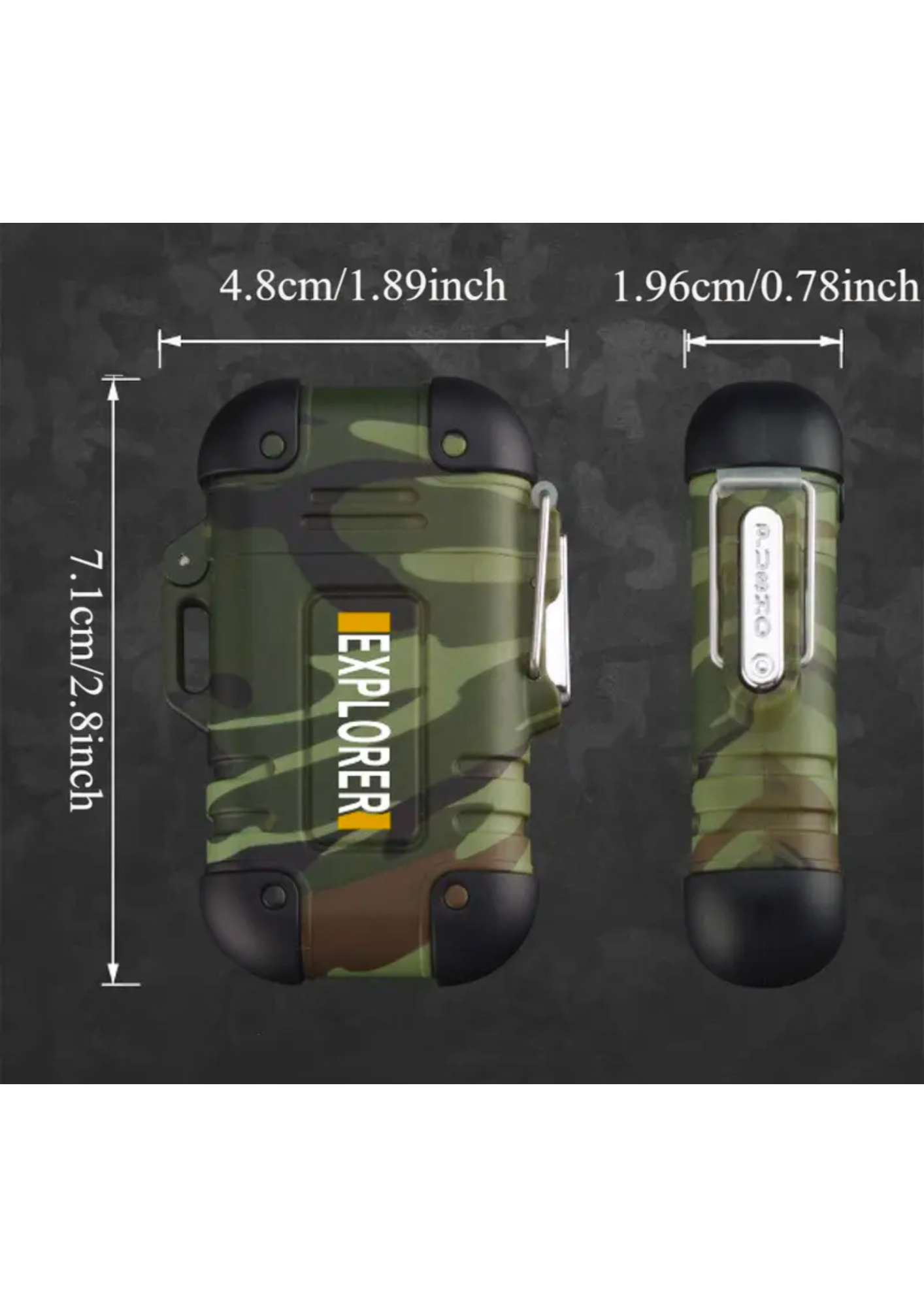 1 x Outdoor Dual Plasma Arc Lighter, USB Rechargeable Flameless Electric Lighters for Camping, Hiking, Fishing, Survival.