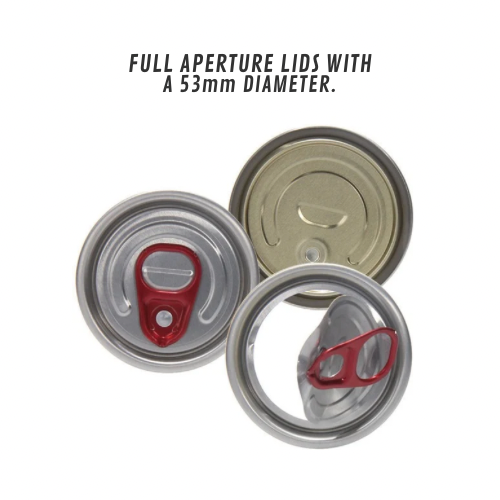 5000 Full Aperture 202 53mm Full Open Pull Tab Lid Aluminum Full Aperture Easy Open End for Soda Beverage