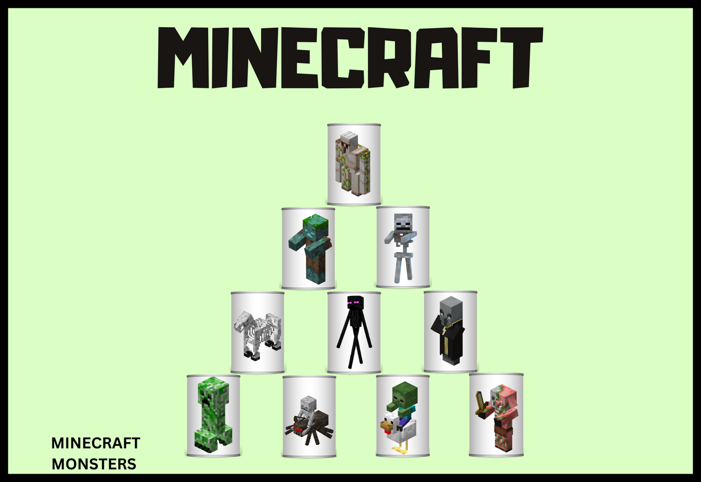 MINECRAFT MONSTERS Tin Can Alley Game