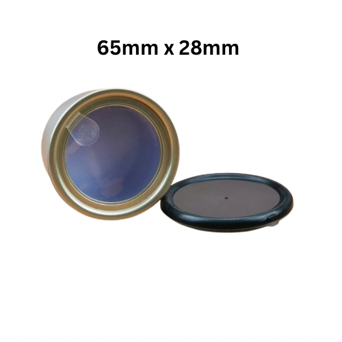 1 x Box 0f 100 65mm Spice Cans With Clear Pull Tab Openings With a Plastic Lid
