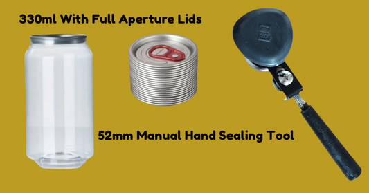 2 x Manual for Hand Sealer for 52mm Clear Cans with 300 Cans 330ml and Full Aperture Lids.