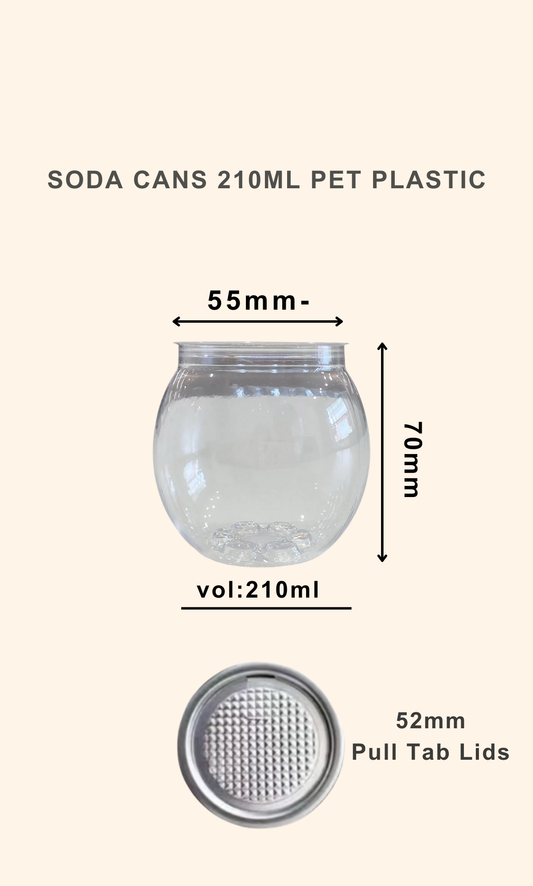 1 x Manual Hand Sealer for 52mm Clear Cans with 20 Cans 210ml and Foil Pull Tab Lids.