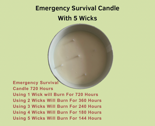 720 Hours Emergency Survival Candle With 5 Wicks