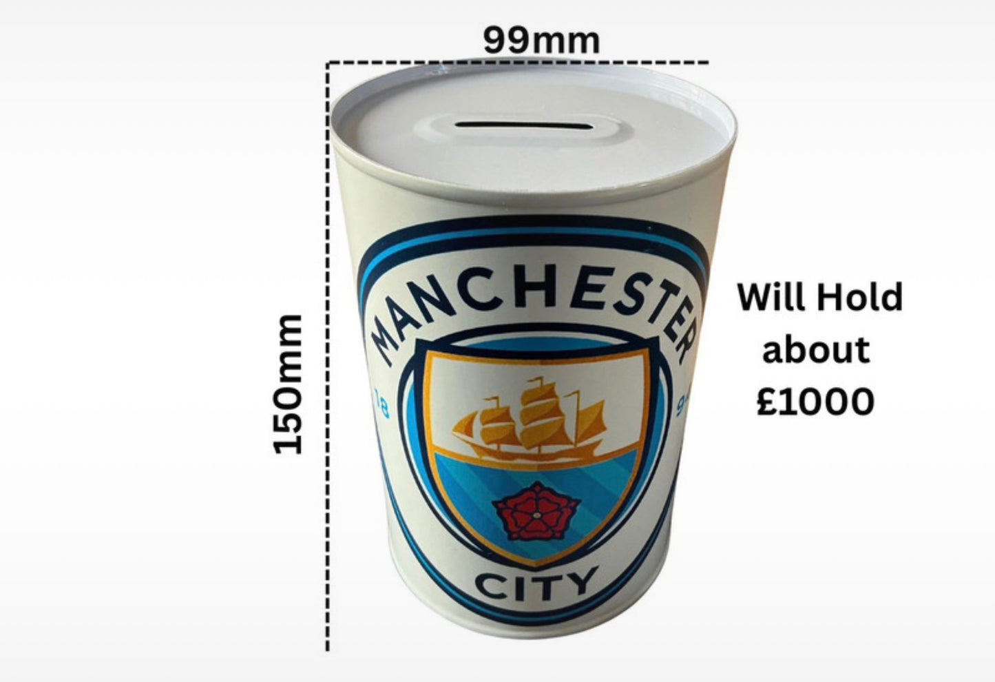 New large money Tin with Man City emblem, you can pick your team from our list below