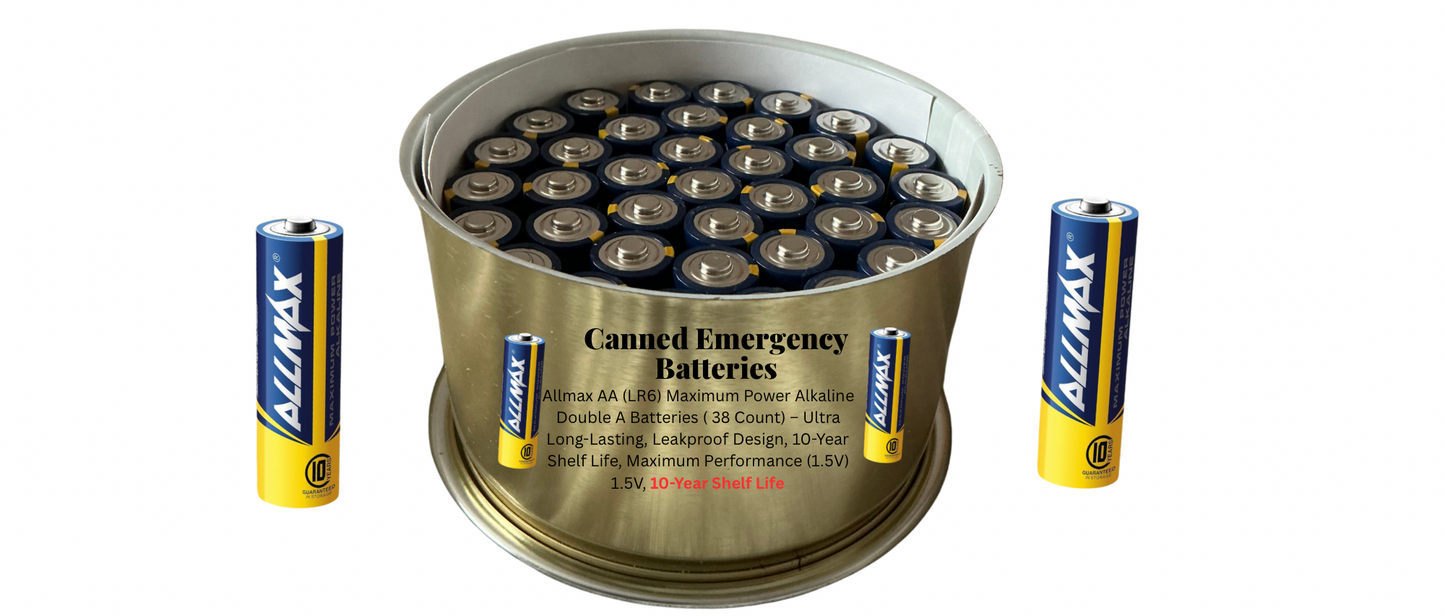 38 AA Canned Emergency Batteries 10 years Shelflife 1.5v