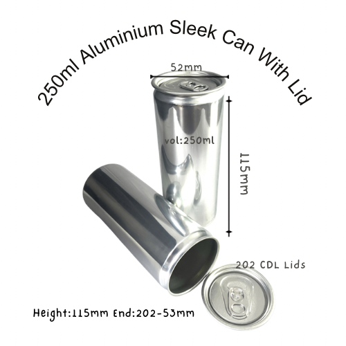 24 x 250ml Sleek Aluminium Beverage Cans.