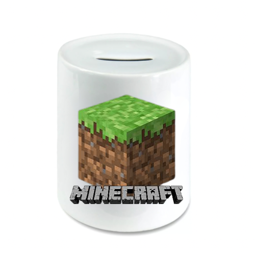 Personalised Minecraft characters with your chosen Name added Money Box Piggy Bank for Boys or Girls