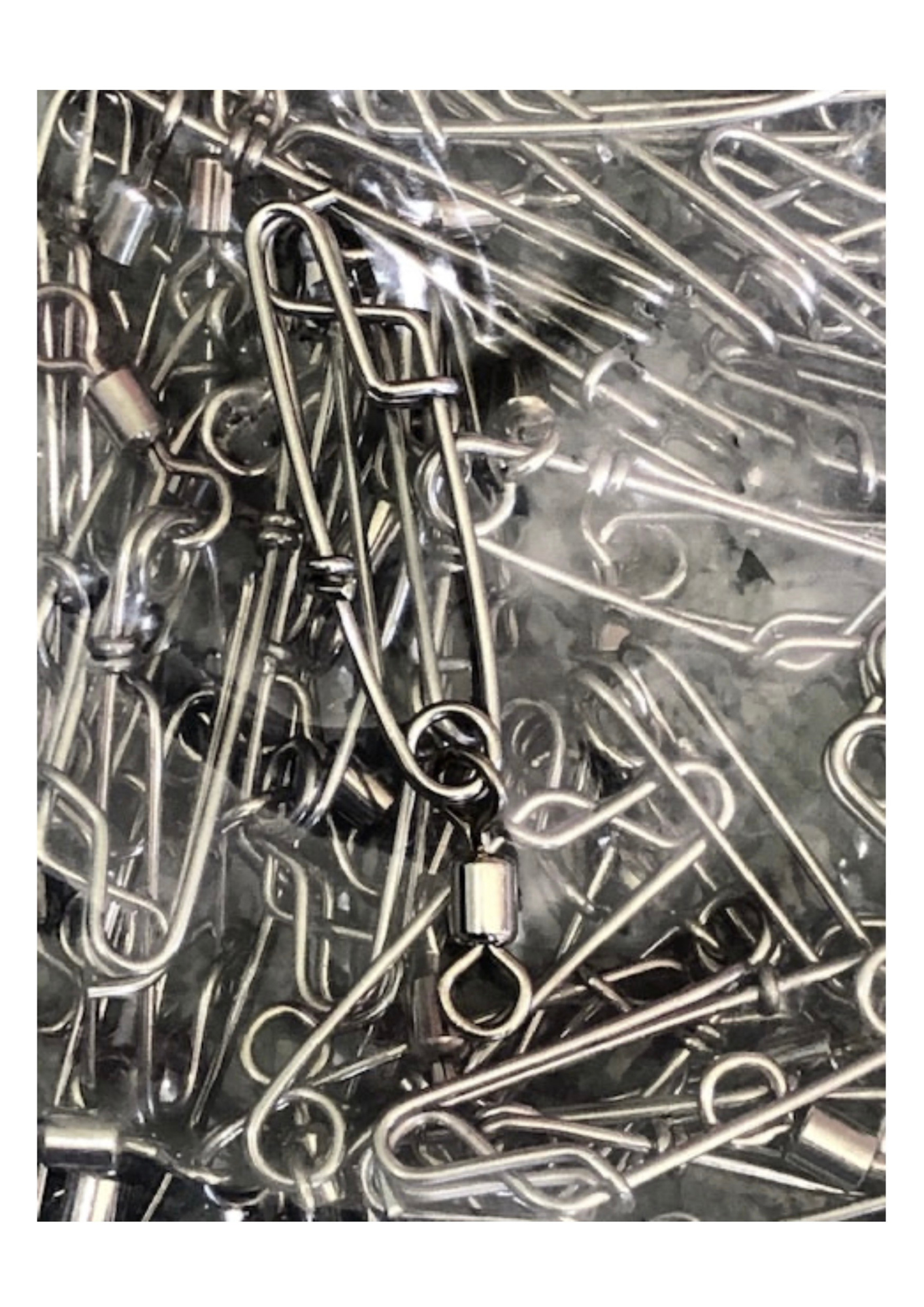 10 x 80mm Long-line clips stainless steel Size 4/0 Stainless Steel Swivel