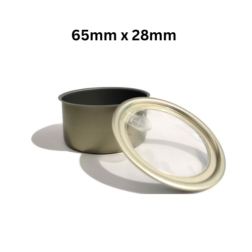 Table Top 65mm Can Sealing Machine with 500 x 65mm x 28mm Cans & child proof can lids