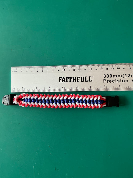 New British Patriots Red White & Blue Bracelet