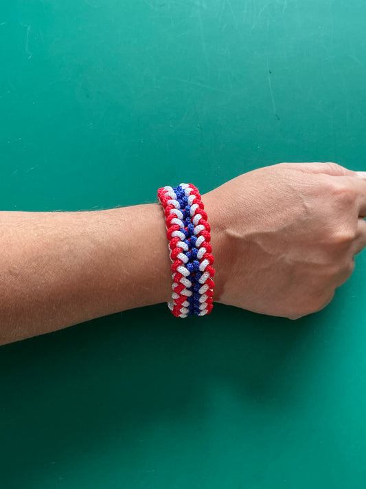 New British Patriots Red White & Blue Bracelet