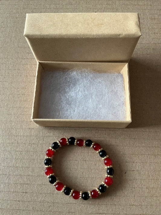 Red , Black, Gold Bracelet With Box’