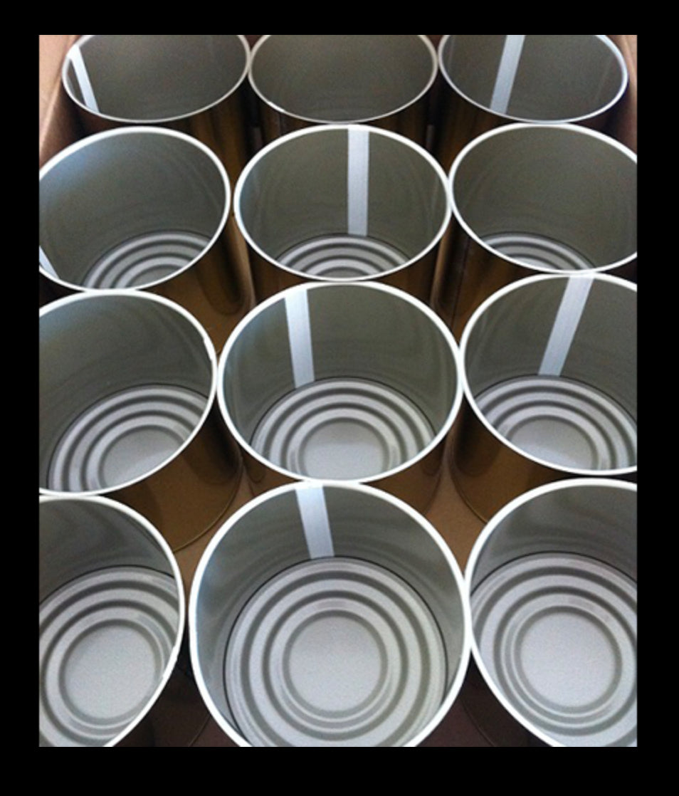 24 x Cans 99mm by Outside - gold color, inside - gray.