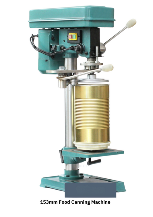 Table Top 153mm Can Sealing Machine will seal cans with a Diameter of  153mm #10 Cans