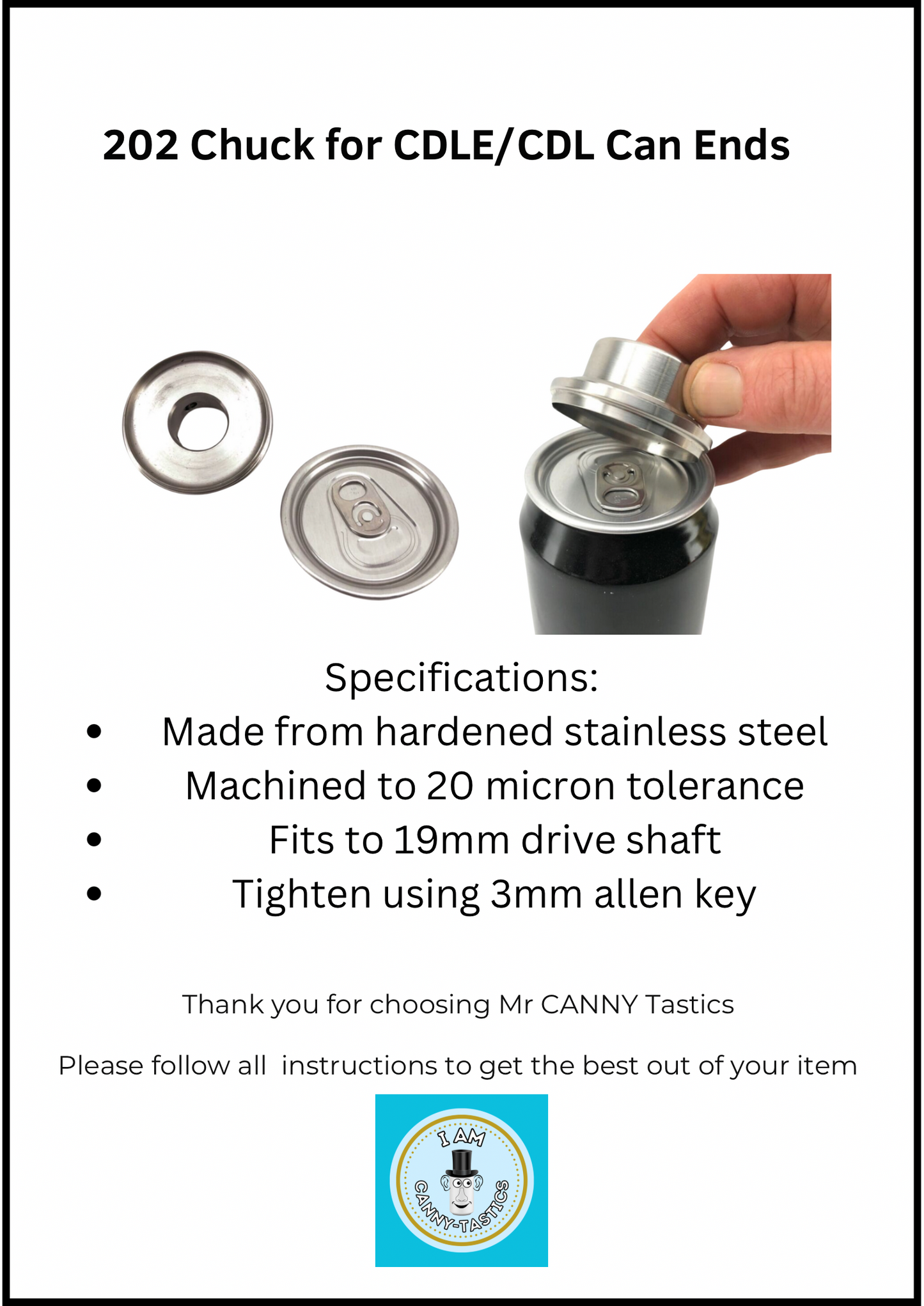 202 ( 53mm ) Chuck for CDLE/CDL Can Ends