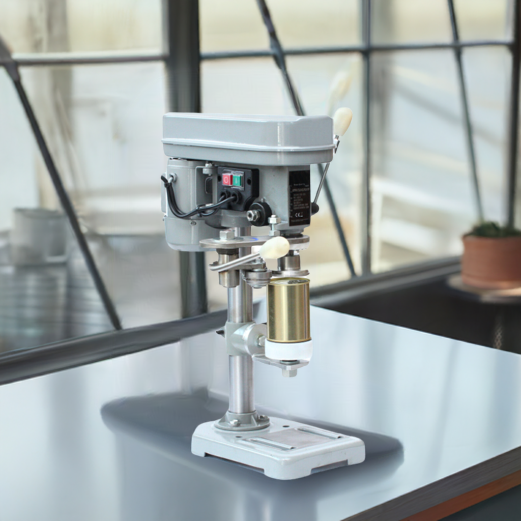 Table Top 73mm Can Sealing Machine will seal cans with a Diameter of 73mm ( Baked Beans Cans )