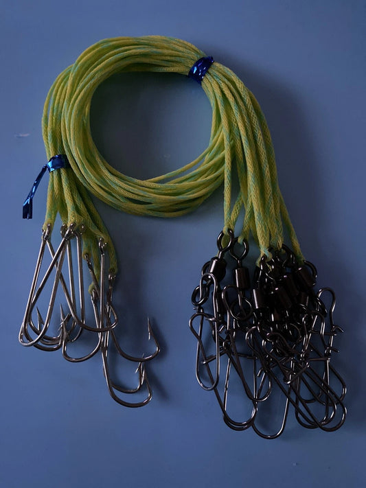 10 X Long-line Hook Snoods 28 Inches Long Mustad Hooks or Bait-Holder Hooks